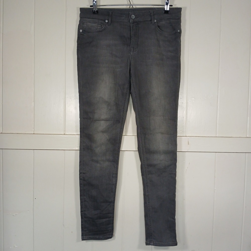 AllSaints Mast Jeans Men 32 Grey Skinny Fit Washed Denim WE007E